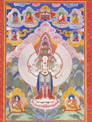 图片[1]-Su Embroidery 11-sided Avalokitesvara Thangka-China Archive